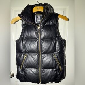 Juicy Couture Black Quilted Vest with Gold Accents